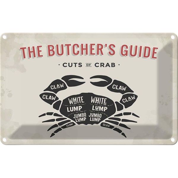 Vianmo Insegna Di Latta 20X30 Cm Krabben Cuts Of Crub Fisch-image
