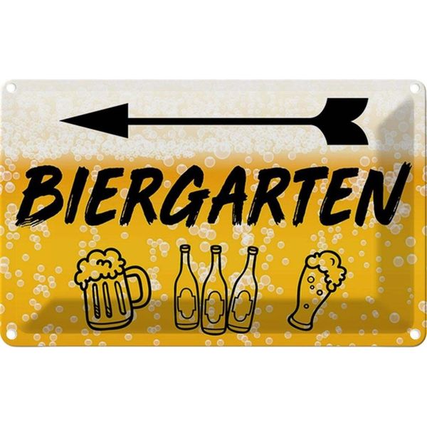 Vianmo Insegna Di Latta 20X30 Cm Biergarten Links Bier-image