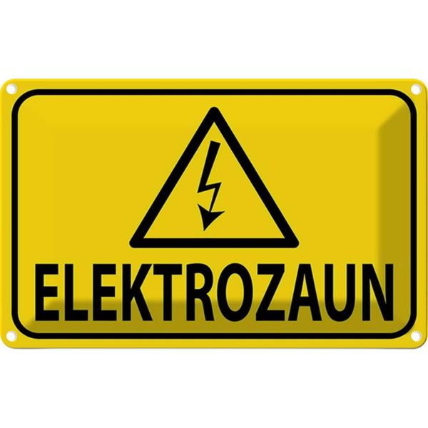Vianmo Insegna Di Latta 20X30 Cm Elektrozaun Warnschild Vorsicht-image