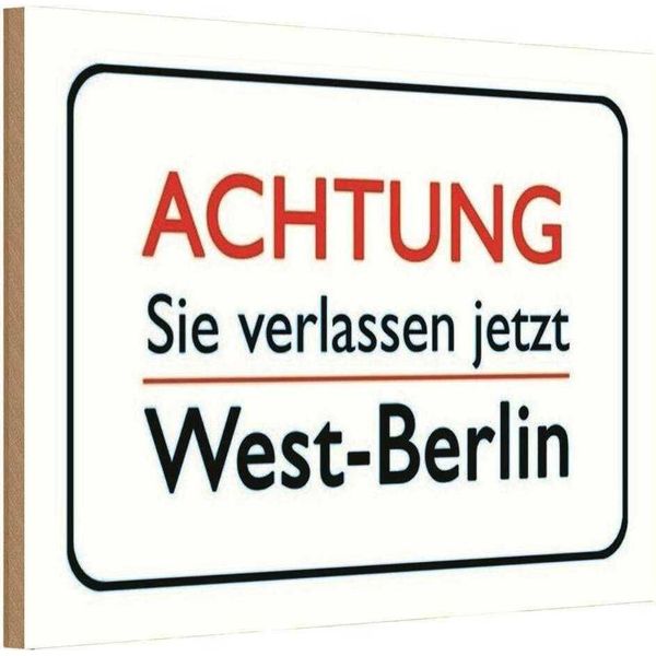 Vianmo Insegna In Legno 12X18 Cm Achtung Sie Verlassen Berlin-image
