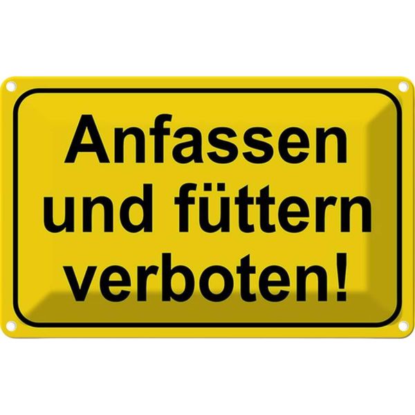 Vianmo Insegna Di Latta 20X30 Cm Anfassen Und FüTtern Verboten-image