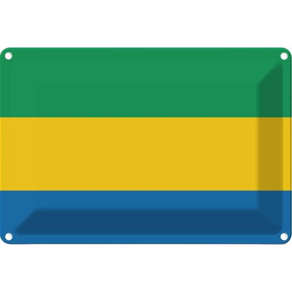Vianmo Insegna Di Latta 20X30 Cm Bandiera Gabuns Flag Of Gabon-image