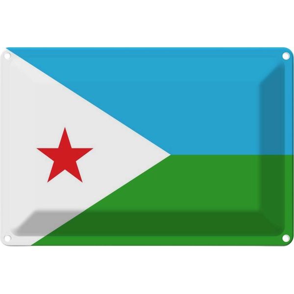 Vianmo Insegna Di Latta 20X30 Cm Bandiera Dschibutis Flag Of Djibouti-image