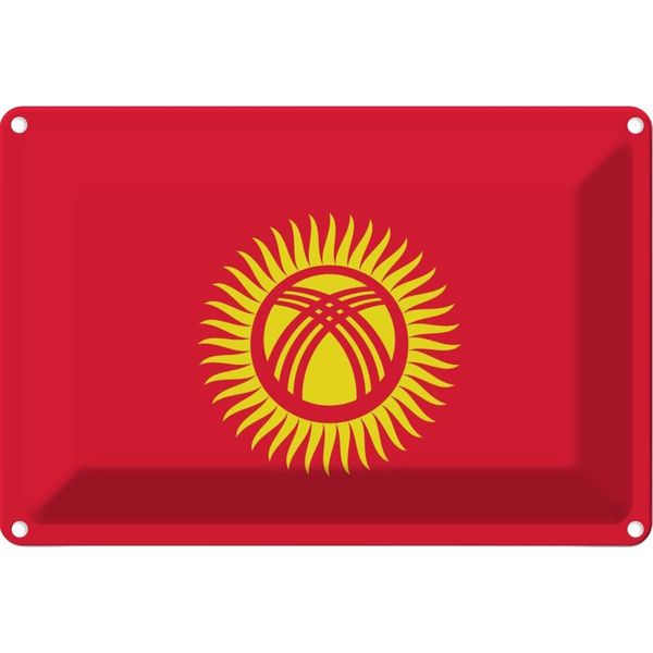 Vianmo Insegna Di Latta 20X30 Cm Bandiera Kirgisistans Flag Of Kyrgyzstan-image