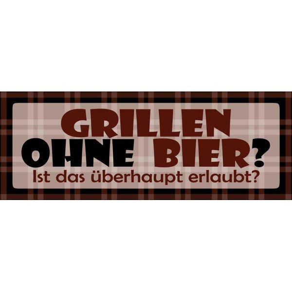 Vianmo Insegna In Legno 10X27 Cm Grillen Ohne Bier-image