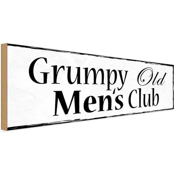 Vianmo Insegna In Legno 10X27 Cm Grumpy Old Men`S Club-image