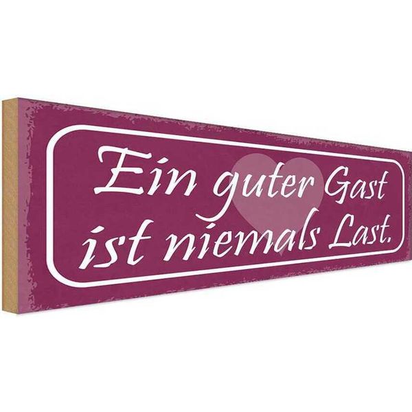 Vianmo Insegna In Legno 10X27 Cm Guter Gast Ist Niemals Last-image