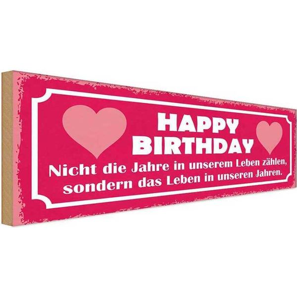 Vianmo Insegna In Legno 10X27 Cm Happy Birthday Nicht Die Jahre-image