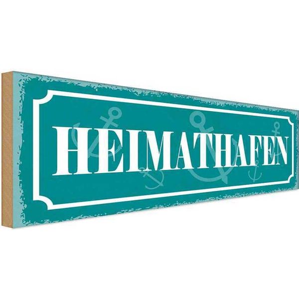 Vianmo Insegna In Legno 10X27 Cm Heimathafen-image