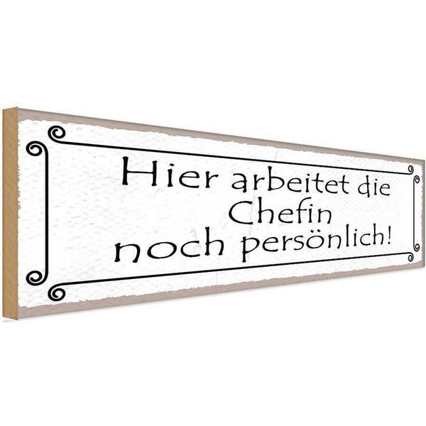 Vianmo Insegna In Legno 10X27 Cm Hier Arbeitet Chefin PersöNlich-image