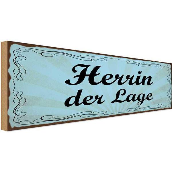 Vianmo Insegna In Legno 10X27 Cm Herrin Der Lage-image