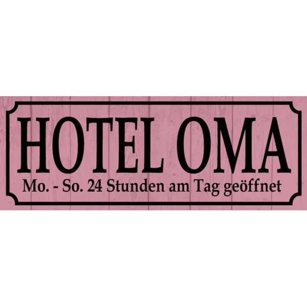 Vianmo Insegna In Legno 10X27 Cm Hotel Oma 24 Stunden Am Tag-image