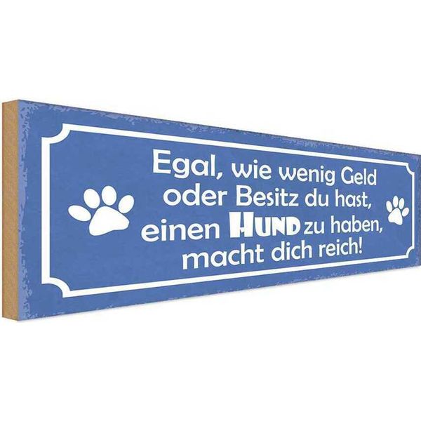 Vianmo Insegna In Legno 10X27 Cm Hund Zu Haben Macht Dich Reich-image