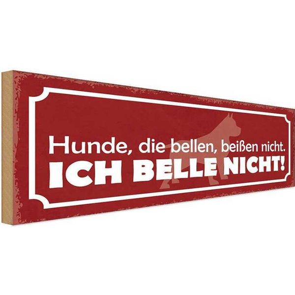 Vianmo Insegna In Legno 10X27 Cm Hunde Die Bellen BeißEn Nicht-image