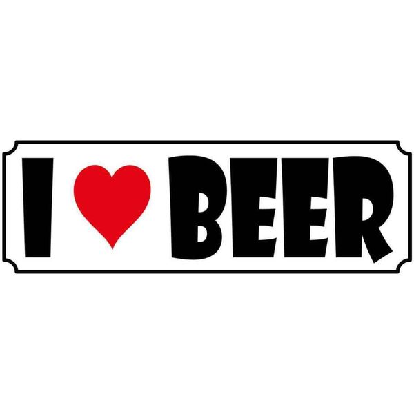 Vianmo Insegna In Legno 10X27 Cm I Love Beer-image