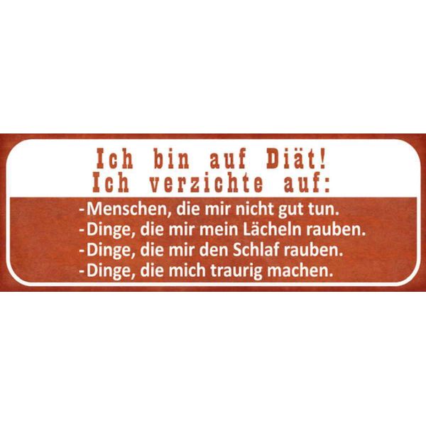 Vianmo Insegna In Legno 10X27 Cm Ich Bin Auf DiäT Ich Verzichte-image