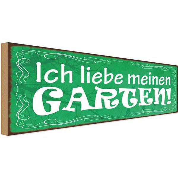 Vianmo Insegna In Legno 10X27 Cm Ich Liebe Meinen Garten-image