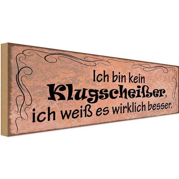 Vianmo Insegna In Legno 10X27 Cm Ich Weiß Es Wirklich Besser-image
