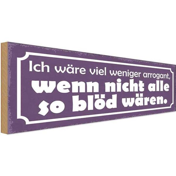 Vianmo Insegna In Legno 10X27 Cm Ich WäRe Weniger Arrogant Wenn-image
