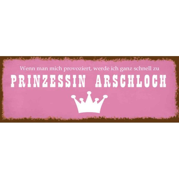 Vianmo Insegna In Legno 10X27 Cm Ich Zu Prinzessin Arschloch-image