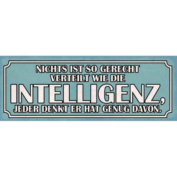 Vianmo Insegna In Legno 10X27 Cm Intelligenz Gerecht Verteilt-image