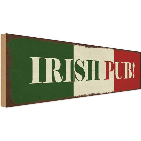 Vianmo Insegna In Legno 10X27 Cm Irish Pub Kneipe Alkohol-image