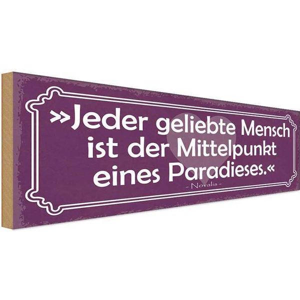 Vianmo Insegna In Legno 10X27 Cm Jeder Geliebte Mensch Paradies-image