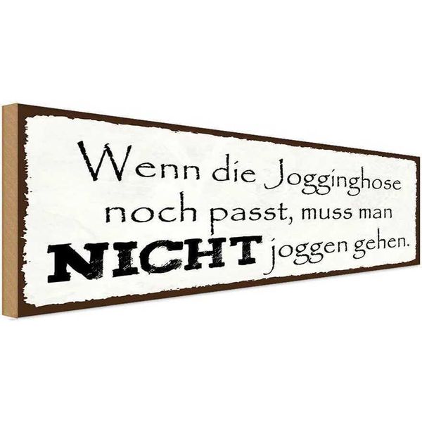 Vianmo Insegna In Legno 10X27 Cm Jogginshose Passt Nicht Joggen-image