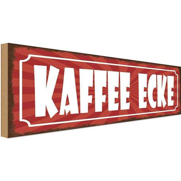 Vianmo Insegna In Legno 10X27 Cm Kaffee Ecke-image