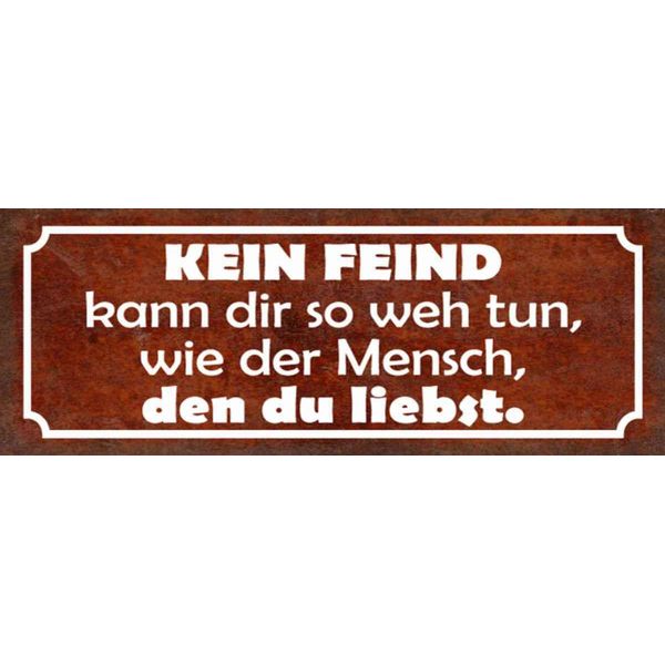 Vianmo Insegna In Legno 10X27 Cm Kein Feind Kann Dir So Weh Tun-image