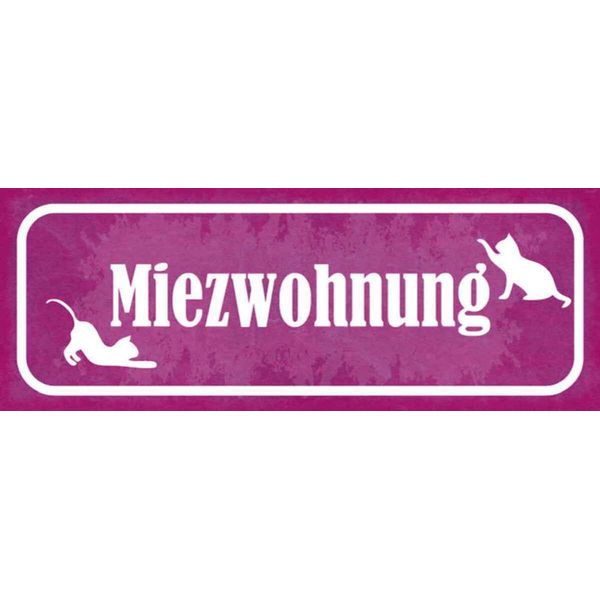 Vianmo Insegna In Legno 10X27 Cm Katze Miezwohnung-image