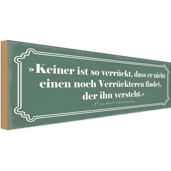 Vianmo Insegna In Legno 10X27 Cm Keiner Sit So VerrüCkt Dass Er-image