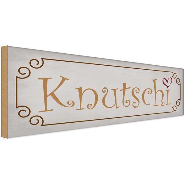 Vianmo Insegna In Legno 10X27 Cm Knutschi Herz-image