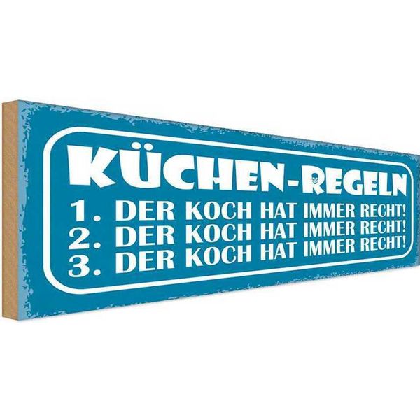 Vianmo Insegna In Legno 10X27 Cm KüChen Regeln Koch Immer Recht-image