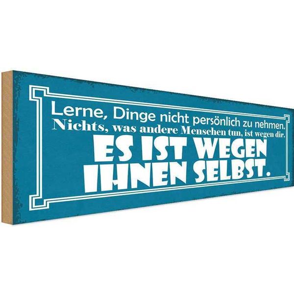 Vianmo Insegna In Legno 10X27 Cm Lerne Dinge Nicht PersöNlich-image