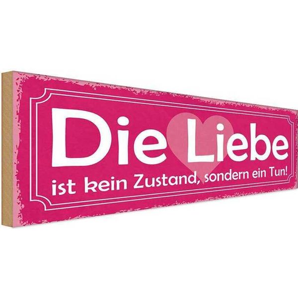 Vianmo Insegna In Legno 10X27 Cm Liebe Kein Zustand Sondern Tun-image
