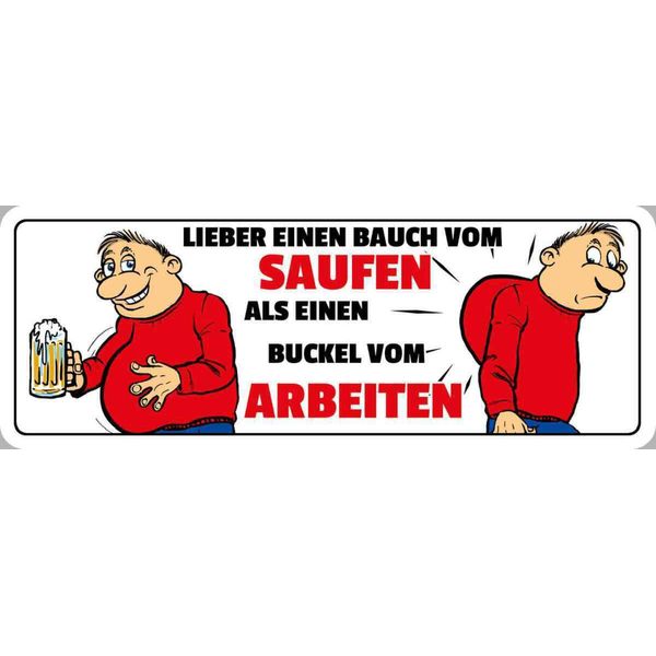 Vianmo Insegna In Legno 10X27 Cm Lieber Saufen Statt Buckel-image