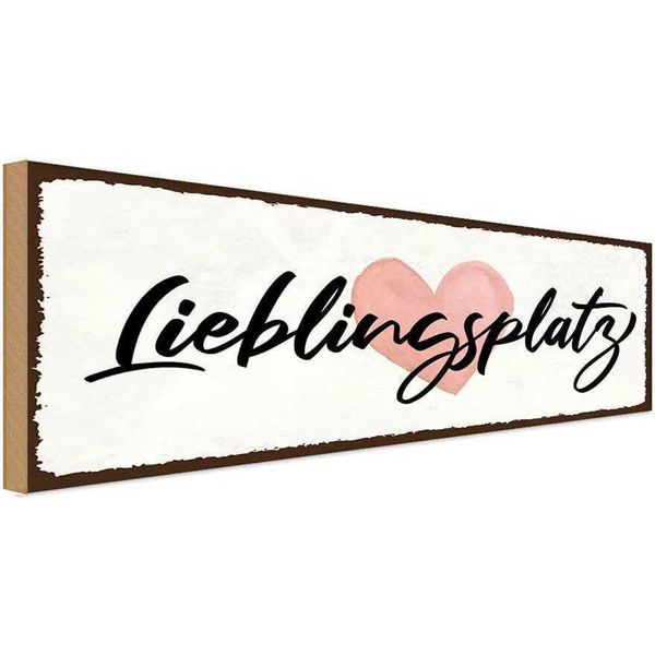 Vianmo Insegna In Legno 10X27 Cm Lieblingsplatz Herz-image