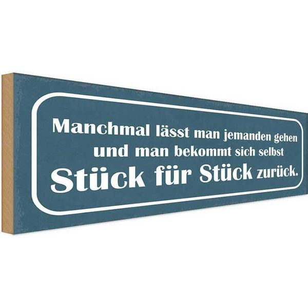 Vianmo Insegna In Legno 10X27 Cm Manchmal LäSst Jemanden Gehen-image