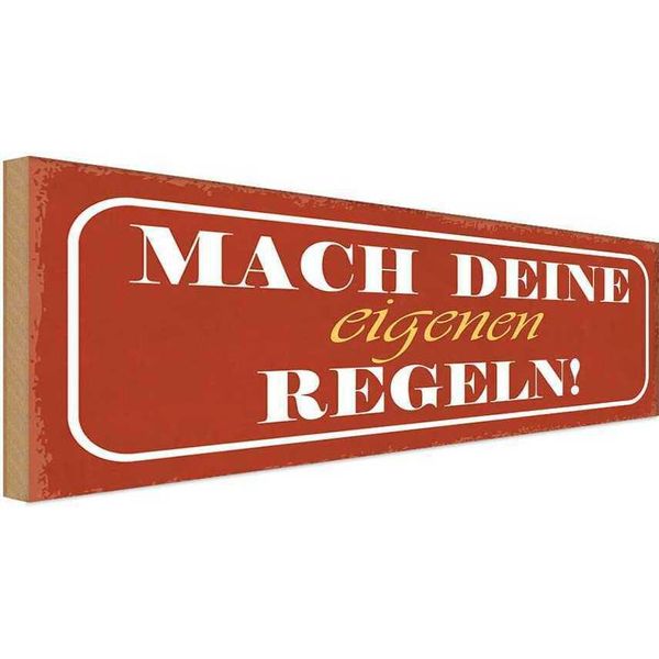 Vianmo Insegna In Legno 10X27 Cm Mach Deine Eigenen Regeln-image