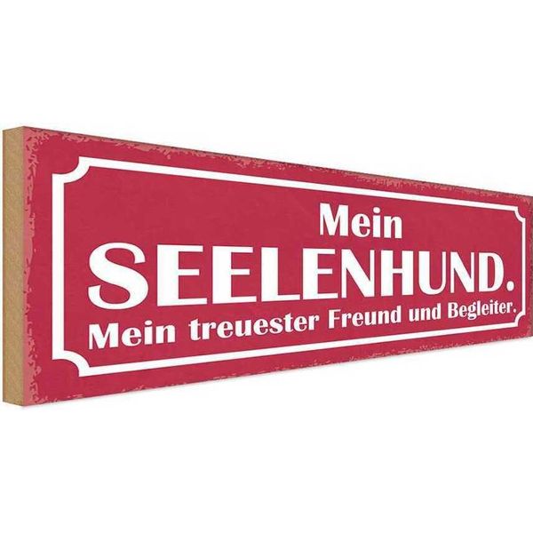 Vianmo Insegna In Legno 10X27 Cm Mein Seelenhund Freund Begeliter-image