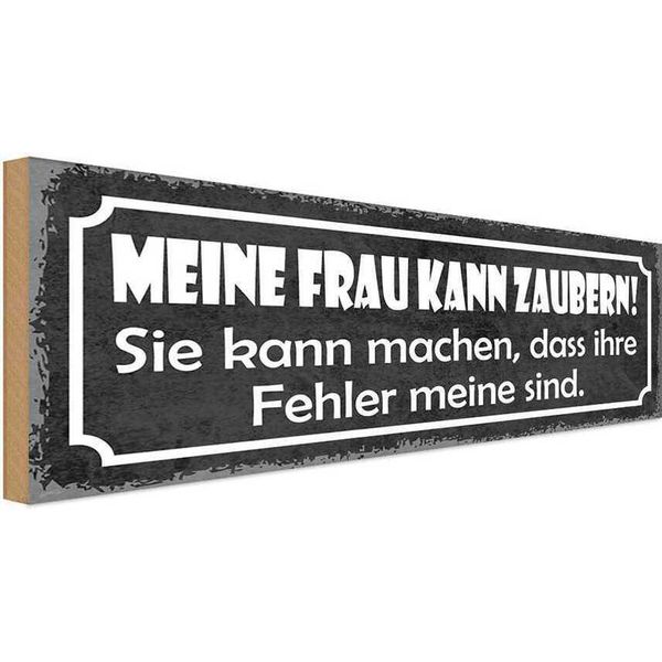 Vianmo Insegna In Legno 10X27 Cm Meine Frau Kann Zaubern Sie Kann-image