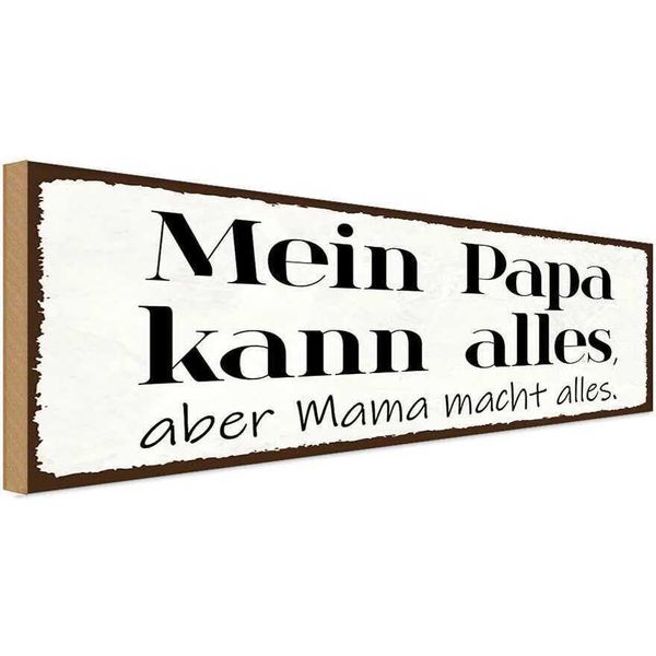 Vianmo Insegna In Legno 10X27 Cm Mein Papa Kann Alles Aber Mama-image