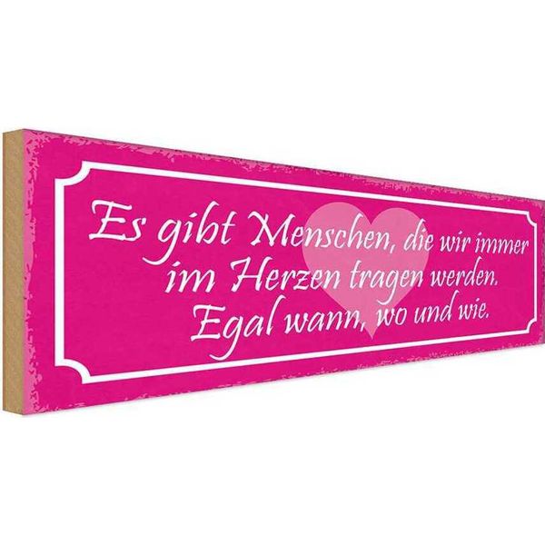 Vianmo Insegna In Legno 10X27 Cm Menschen Wir Im Herzen Tragen-image