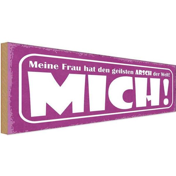 Vianmo Insegna In Legno 10X27 Cm Meine Frau Hat Geilsten Arsch-image