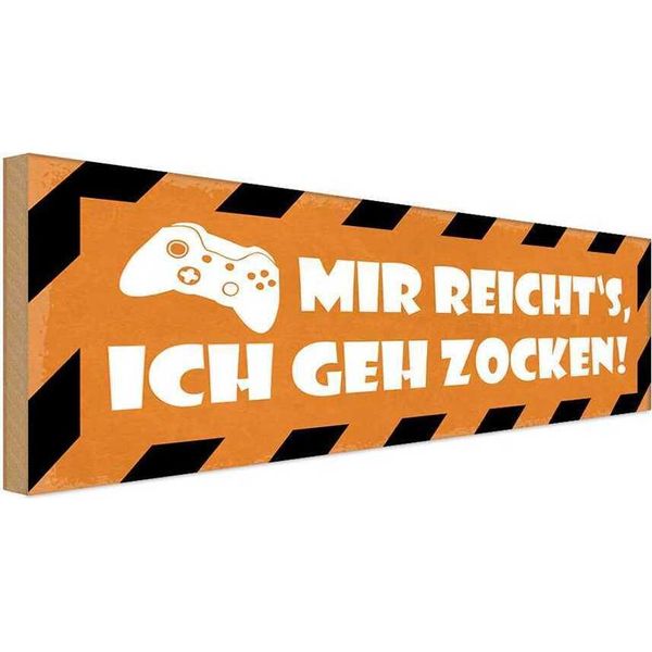 Vianmo Insegna In Legno 10X27 Cm Mir Reicht`S Ich Geh Zocken-image