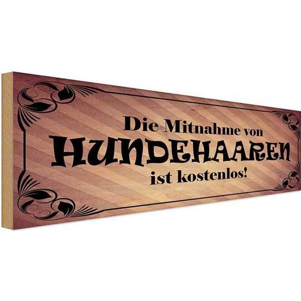Vianmo Insegna In Legno 10X27 Cm Mitnahme Hundehaare Kostenlos-image