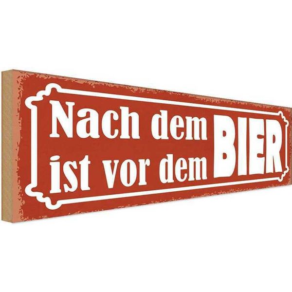 Vianmo Insegna In Legno 10X27 Cm Nach Dem Ist Vor Dem Bier-image