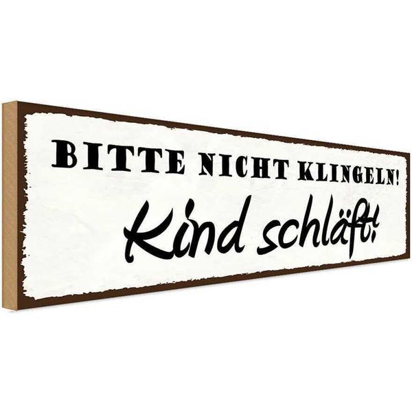 Vianmo Insegna In Legno 10X27 Cm Nicht Klingeln Kind SchläFt-image
