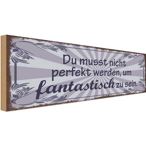 Vianmo Insegna In Legno 10X27 Cm Nicht Perfekt Um Fantastisch-image